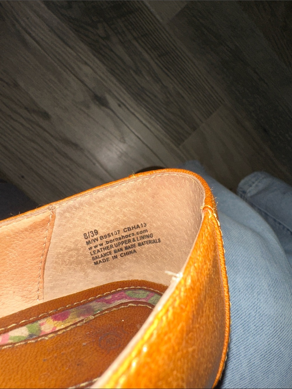 Born Adelisa leather flats tan floral toe women’s size 8 - Picture 5 of 14